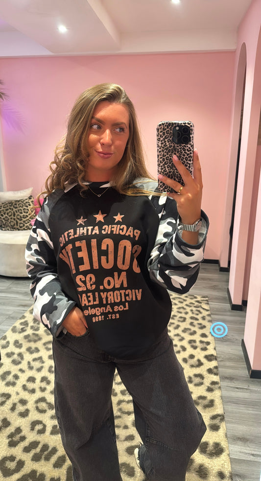 Camouflage Longsleeve Zwart
