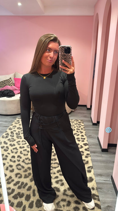 Stretchy Body Lange Mouw Zwart