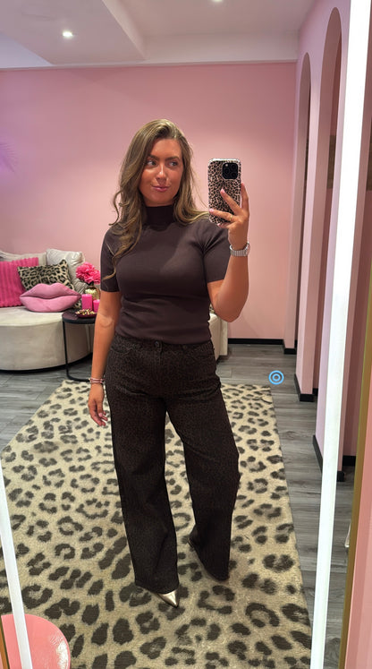 Leopard Jeans Bruin