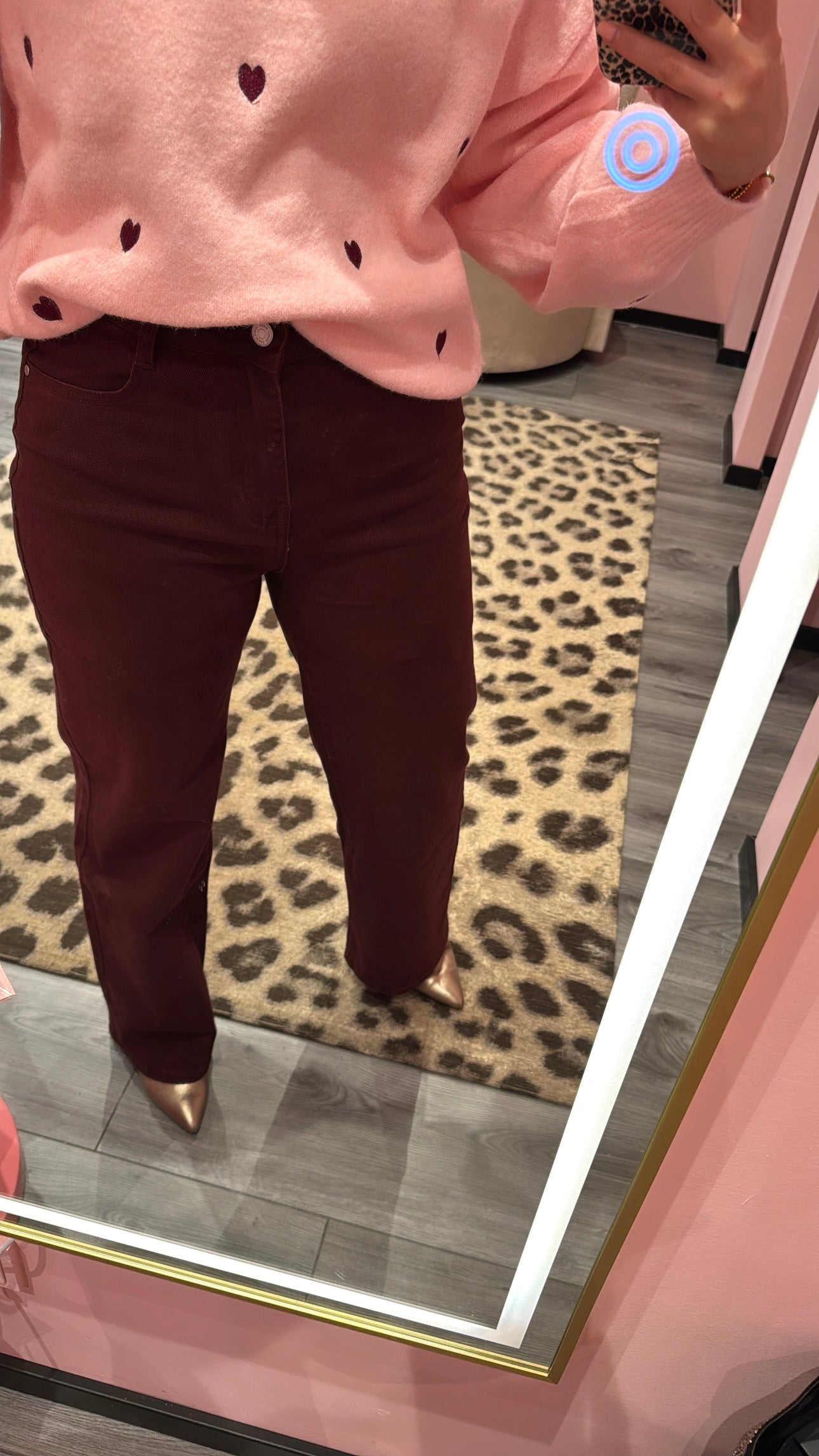 Wide Leg Jeans Bordeaux 0128