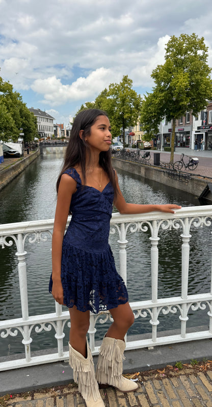 Grace Lace Dress Navy Blue ByMila