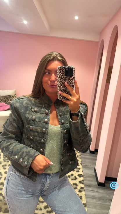 Military Chic Camouflage Jacket Army Green