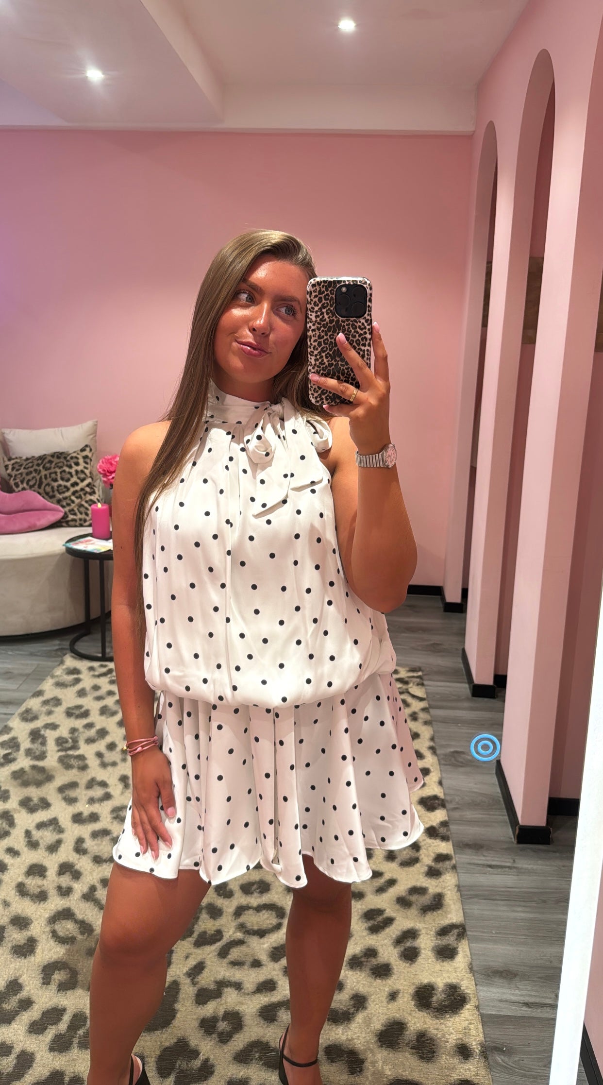 Polka Dots Jurkje Wit/Zwart