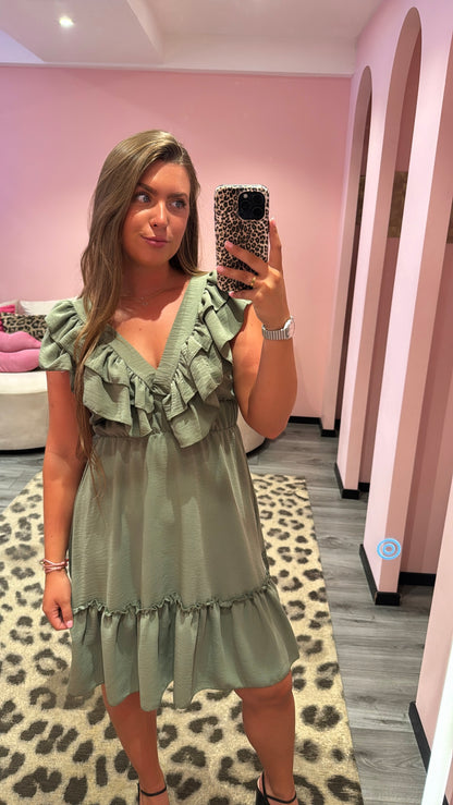 Ruffle Romance Jurkje Groen