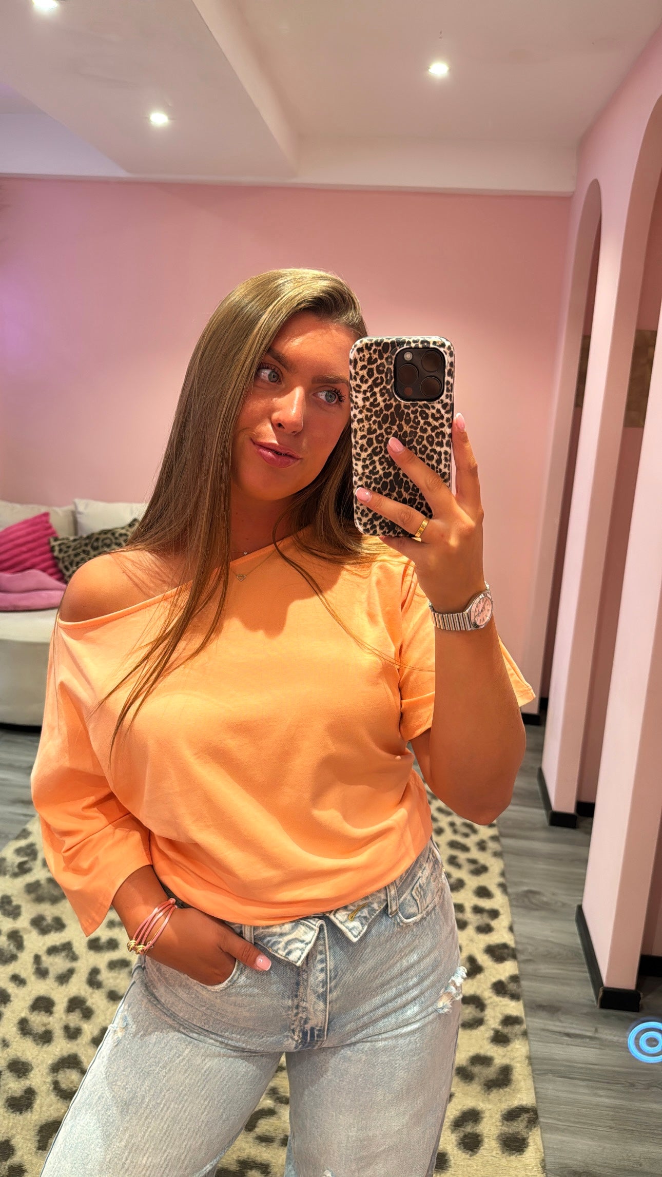 Off Shoulder Top Peach