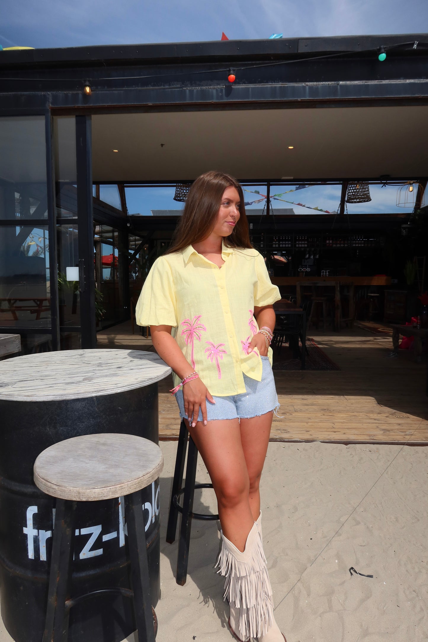 Blouse Palmboom Geel