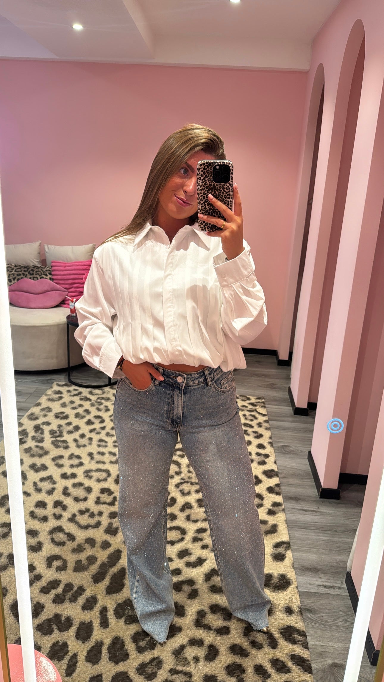 Wide Leg Jeans Queen Hearts Extra Lang 3908