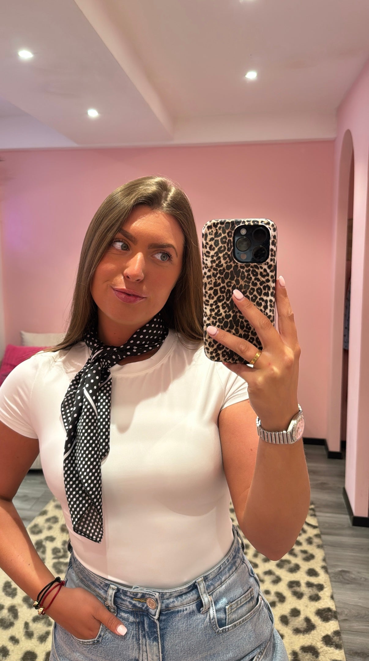Sjaaltje Polka Dots Zwart