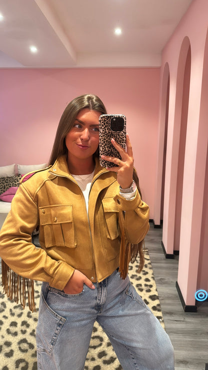 Ambika Fringe Jasje Cognac