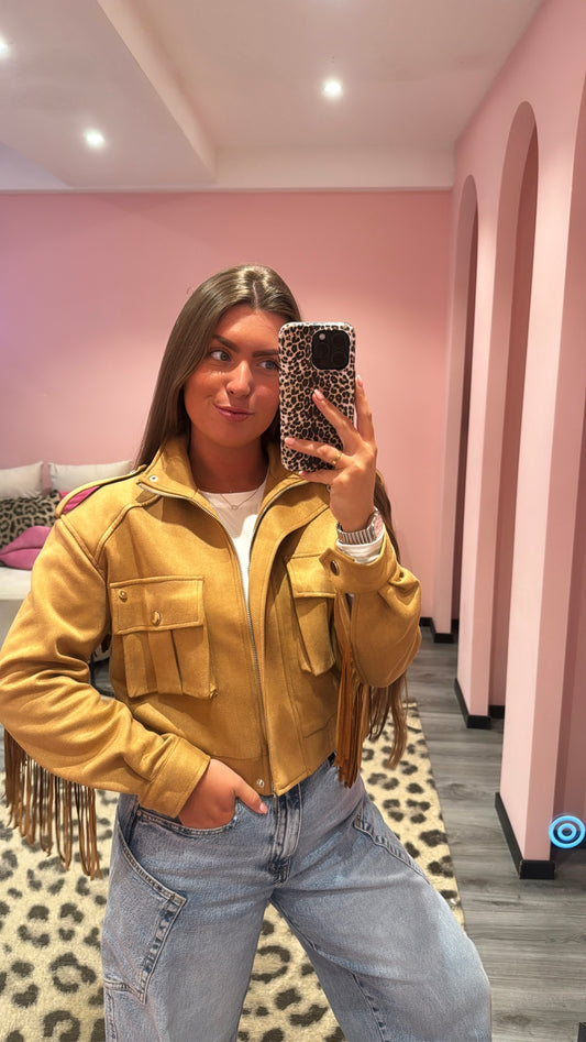 Ambika Fringe Jasje Cognac