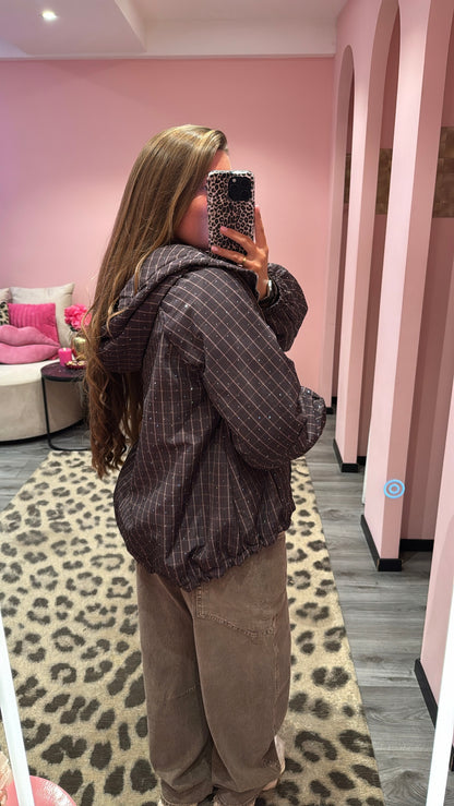 Macy Puffer Jacket Brown Strass 8564