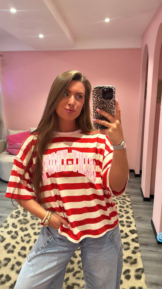 Saint Tropez Stripe T-Shirt Rood