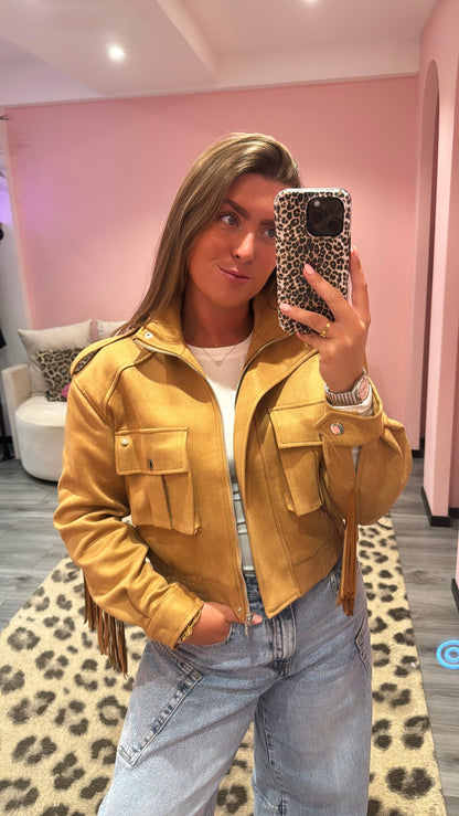 Ambika Fringe Jasje Cognac