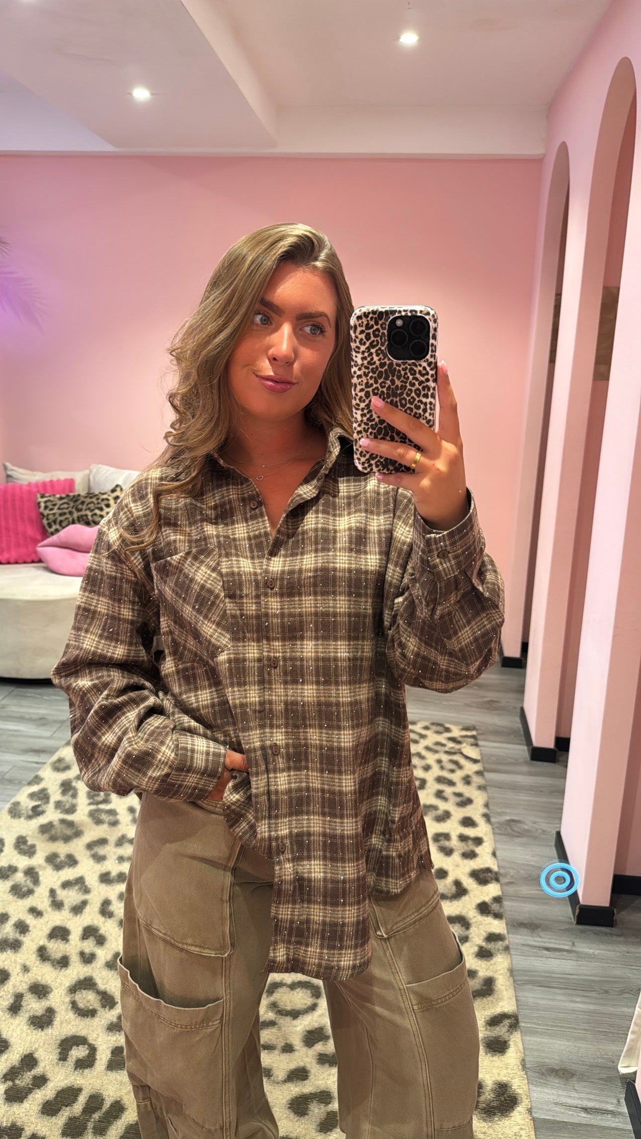 Bobby Flannel Sparkle Blouse Bruin
