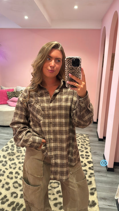Bobby Flannel Sparkle Blouse Bruin