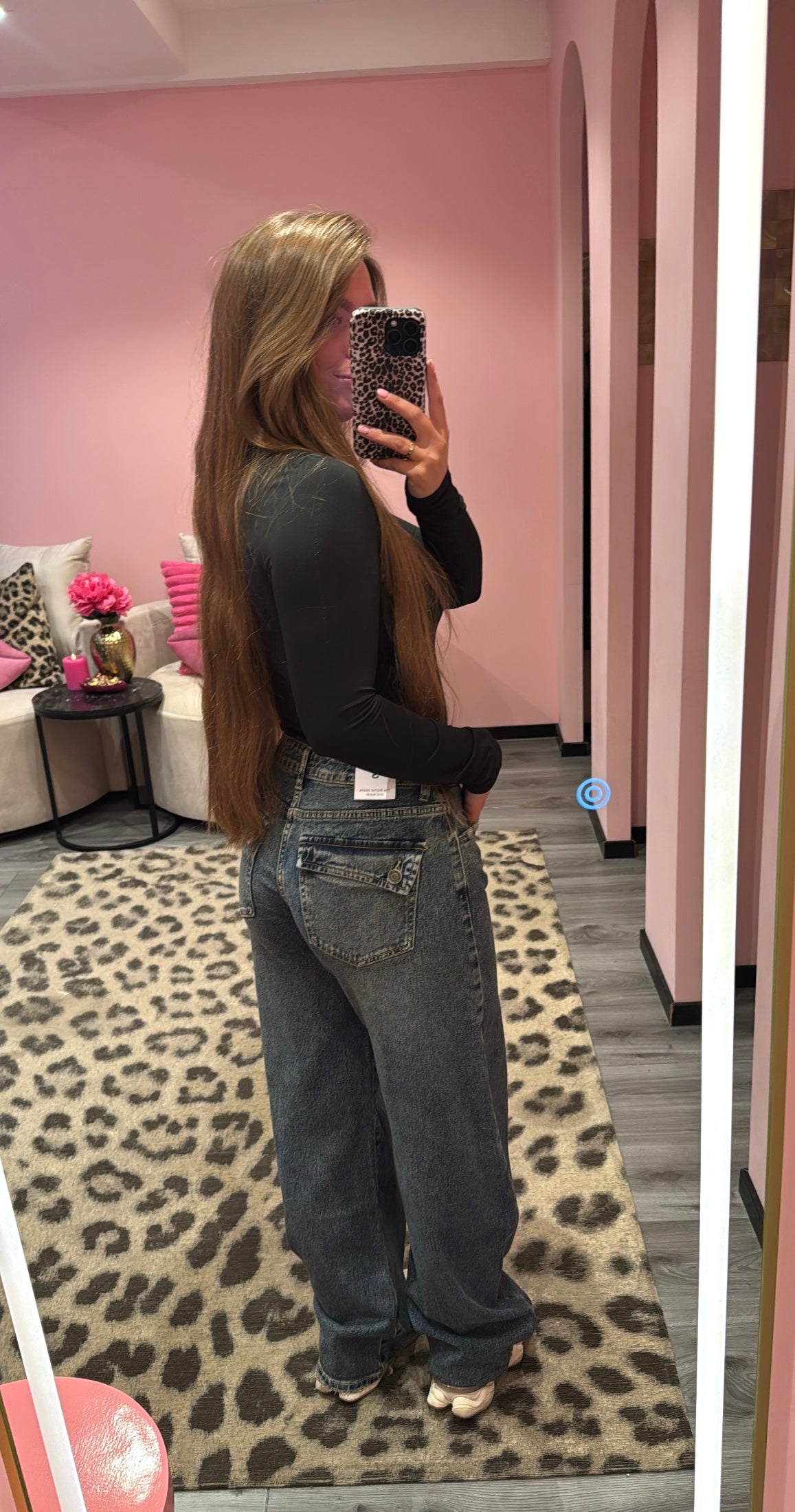 Queen Hearts Barrel Jeans Mid Waist Denim 5029-1