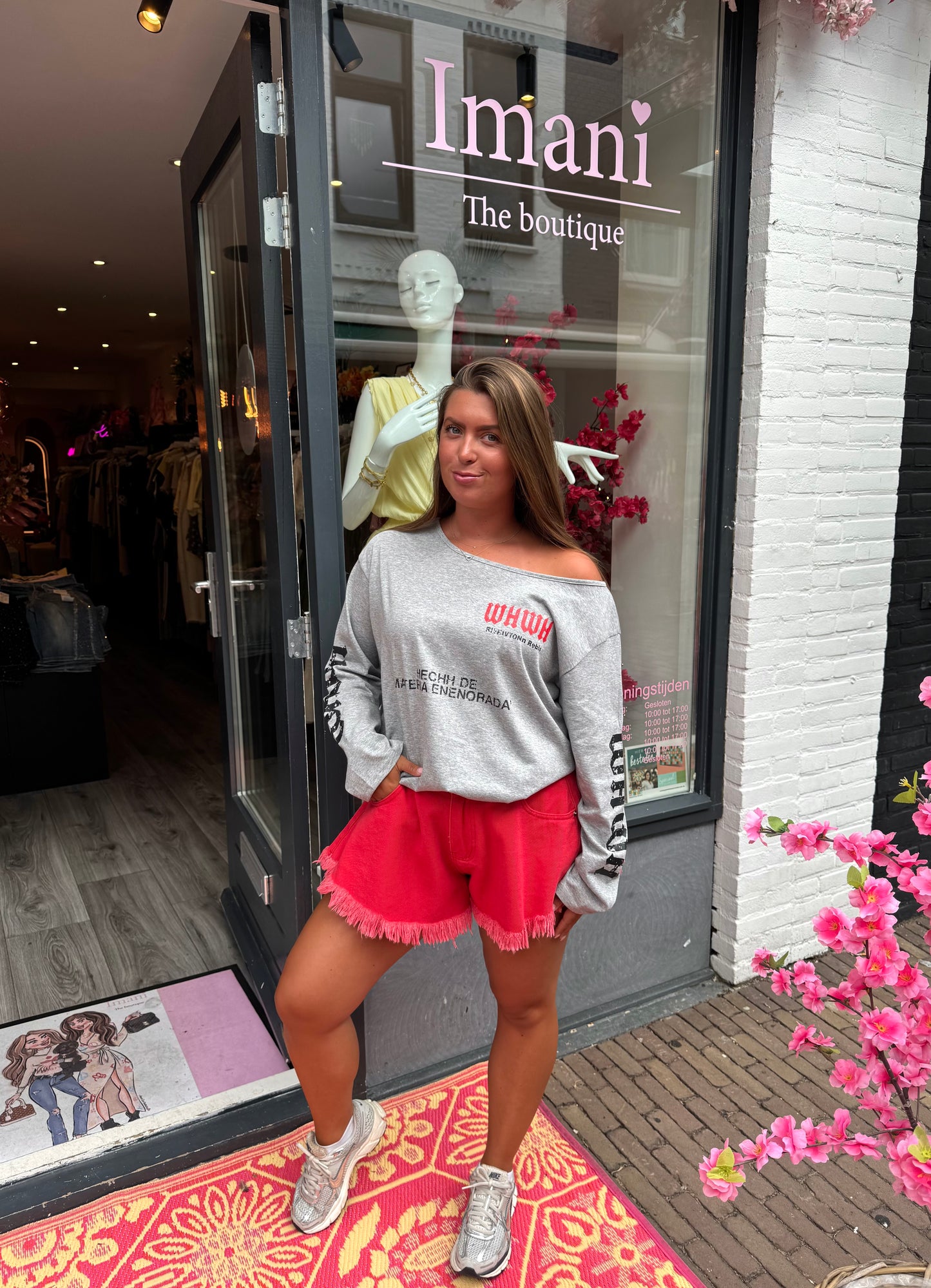 Off Shoulder Longsleeve Grijs