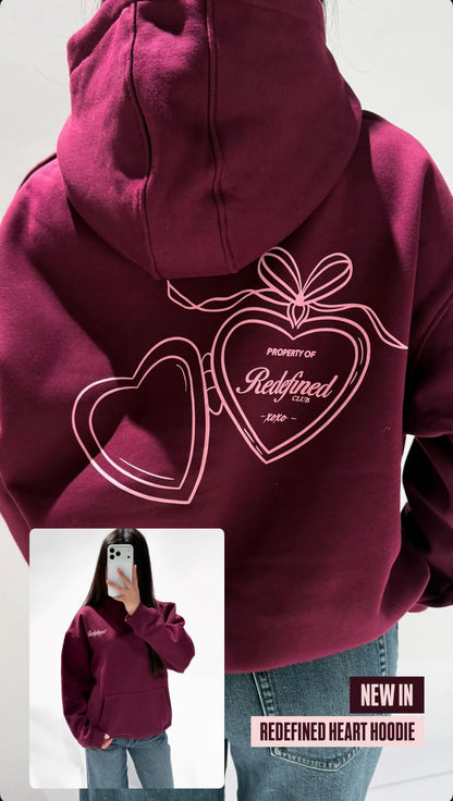 ByMila Heart Hoodie Burgundy Redefined