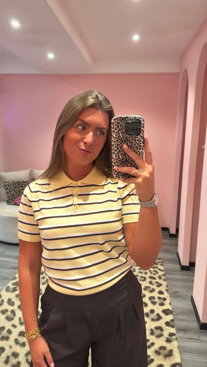 Polo Knit Top Geel