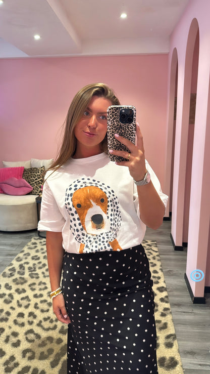 T-Shirt Dog Zwart/Wit