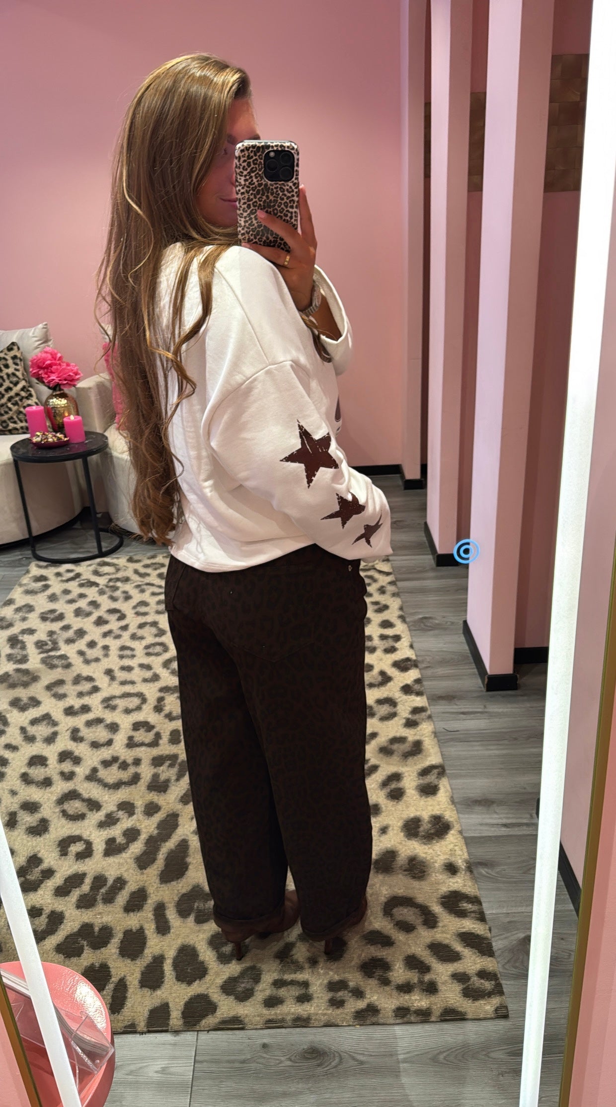 Leopard Balloon Fit Jeans Bruin 9325