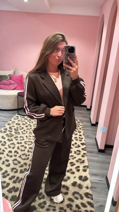 Everyday Chic Jogger Set Brown/Pink