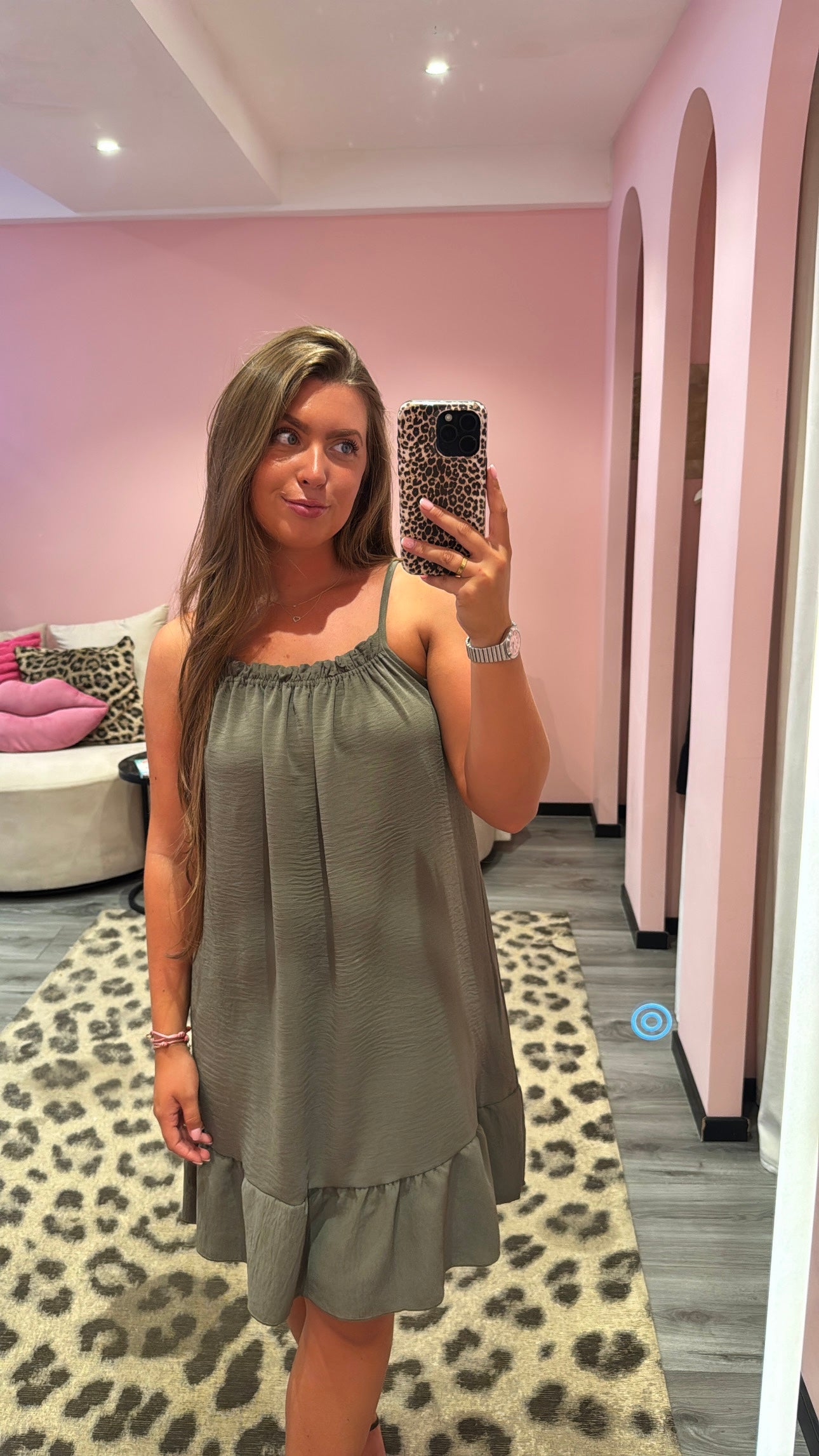 Summer Breeze Dress Zwart Army Groen