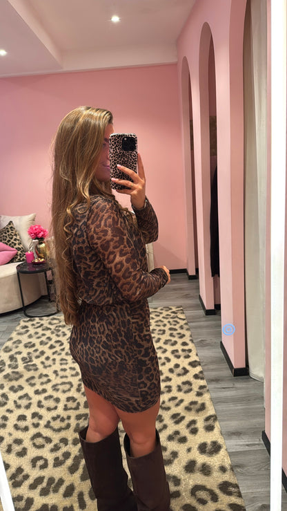 Glamour Night Dress Leopard