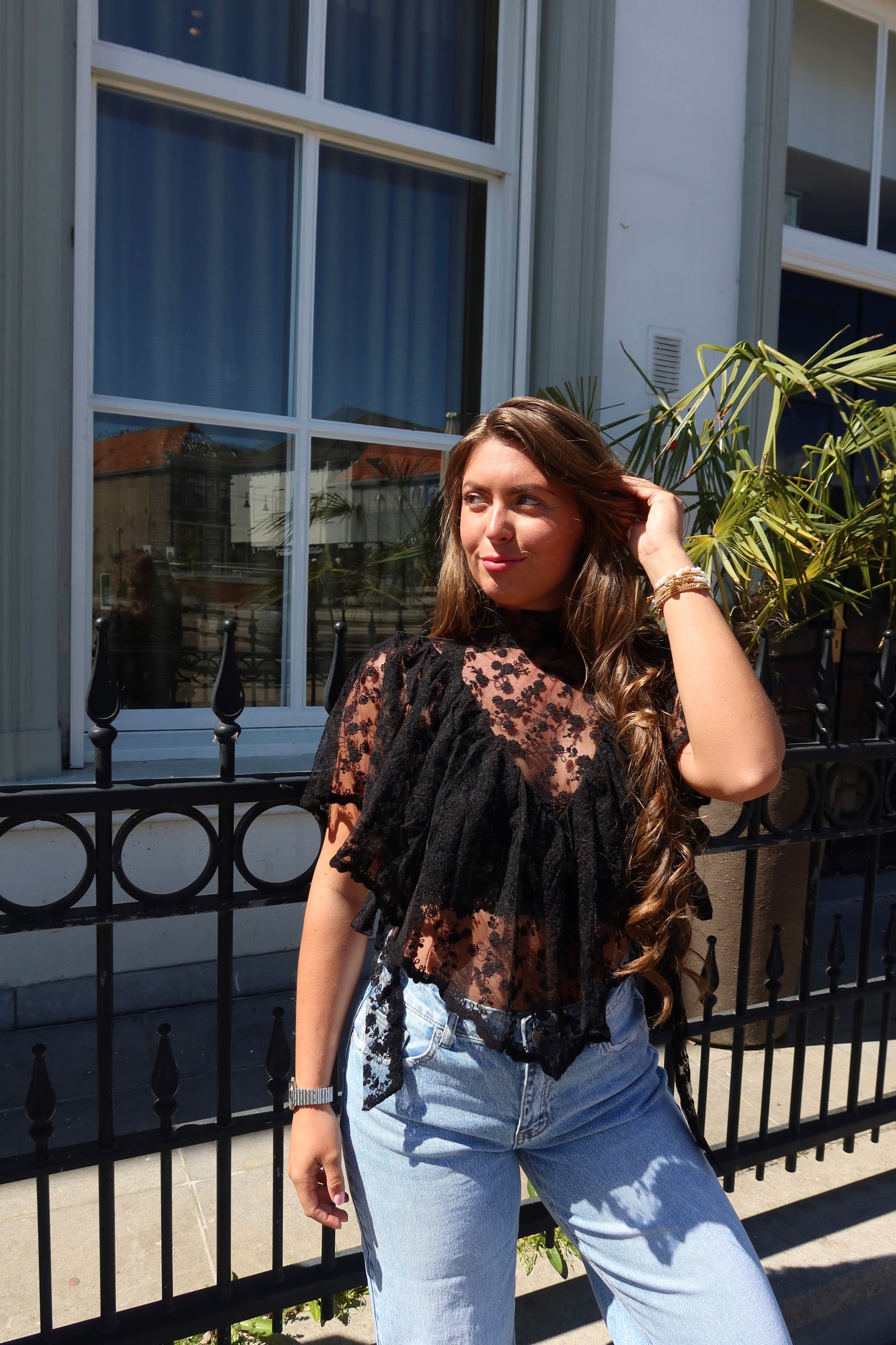 Boho Chic Lace Top Zwart