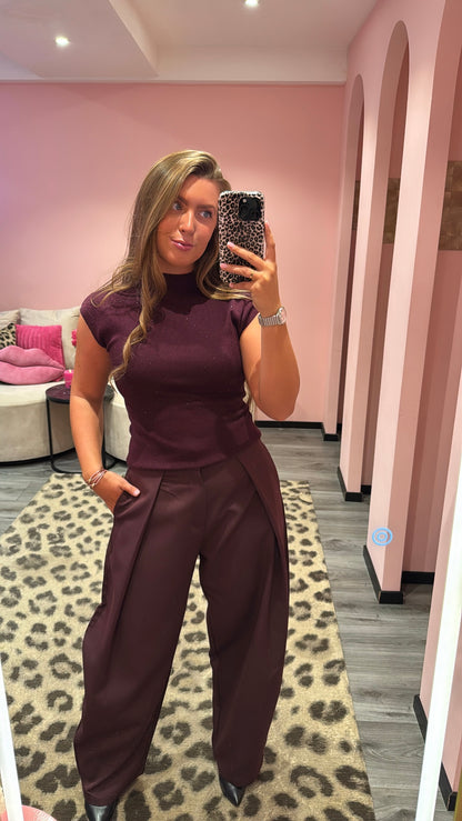 Pantalon Noémi Aubergine 8106