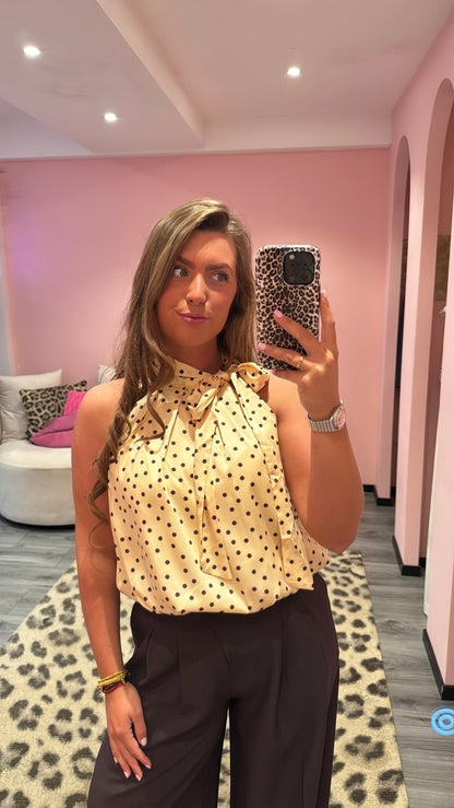 Dots Top Geel/Bruin