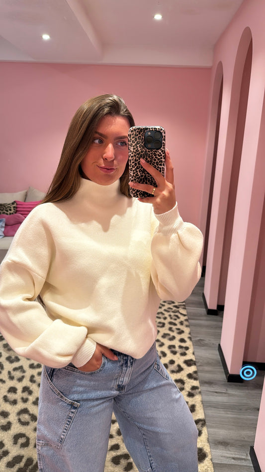 Soft Essential Turtle Sweater Off White