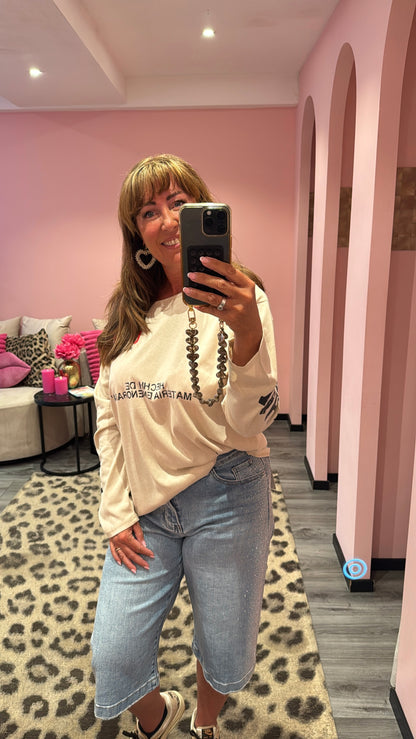 Off Shoulder Longsleeve Beige