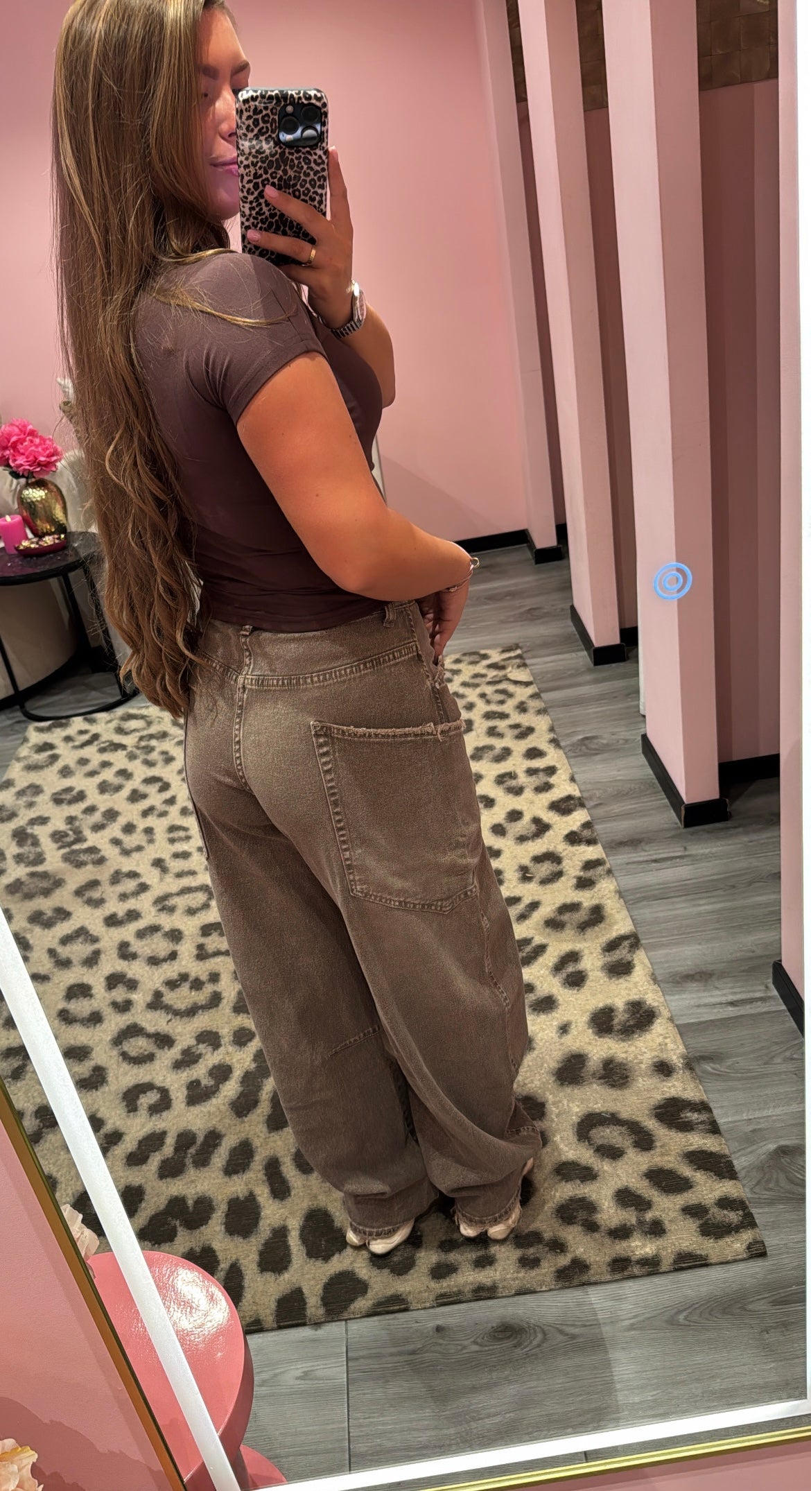 Queen Hearts Barrel/Balloon Jeans Bruin 3832-4