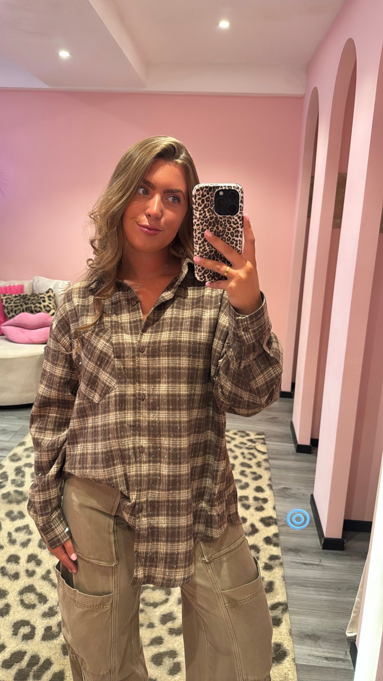 Bobby Flannel Sparkle Blouse Bruin