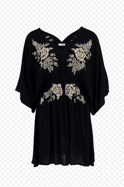 Dress Florita Rosas Zwart Ibzmode