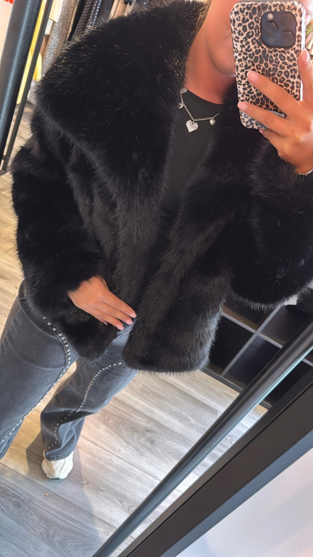 Faux Fur Jasje Zwart