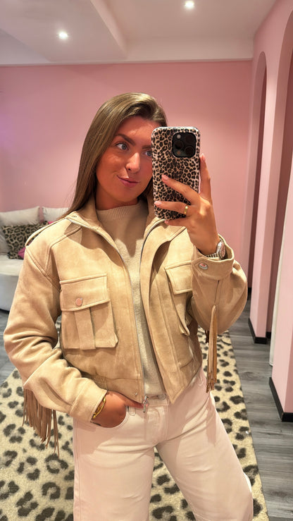 Ambika Fringe Jasje Beige