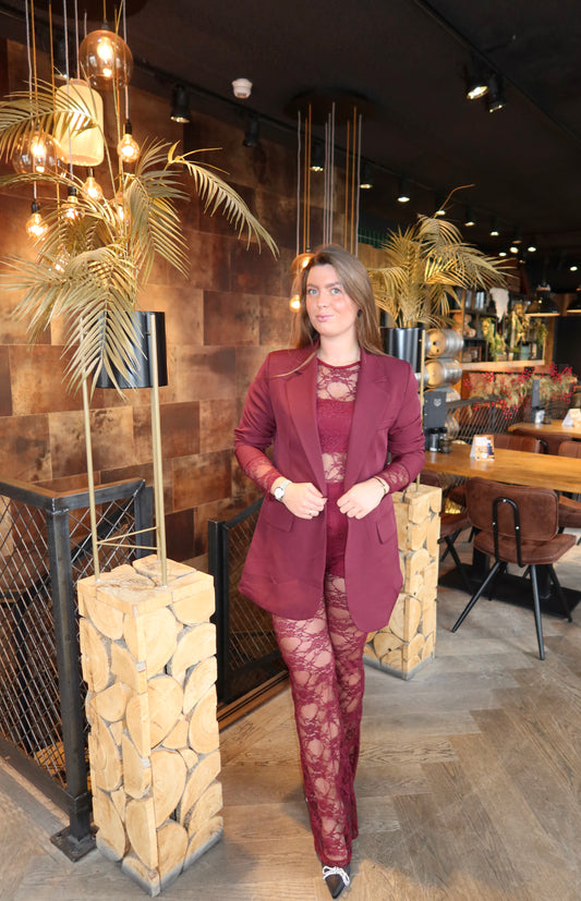 Lace Jumpsuit Bordeaux