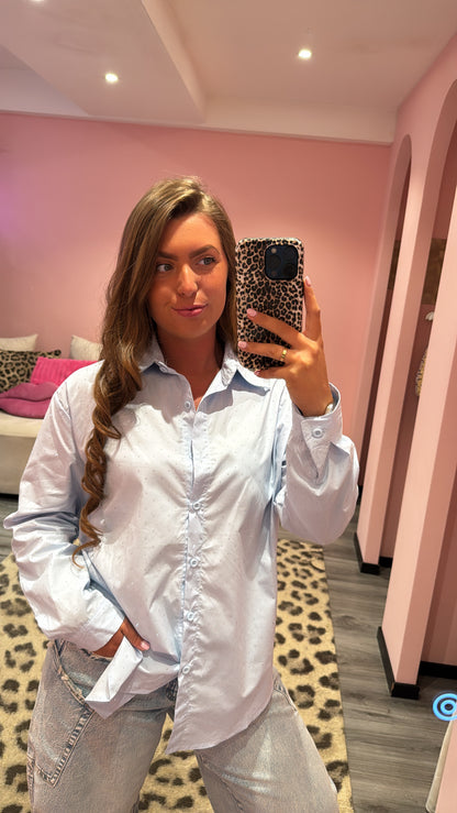 Strass Blouse Licht Blauw