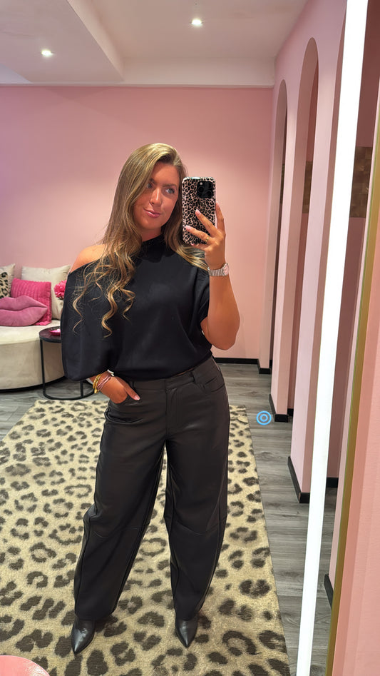 Leather Balloon Broek Zwart