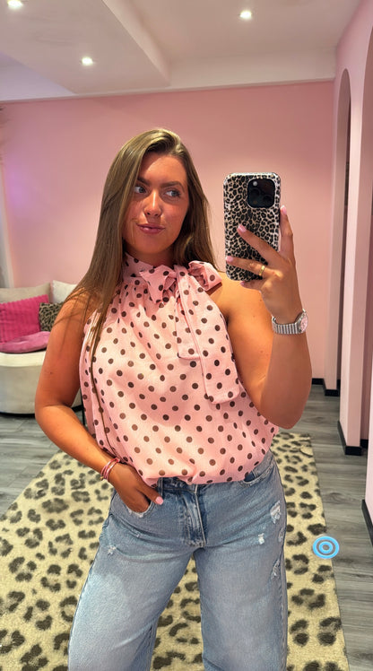 Dots Halter Top Roze