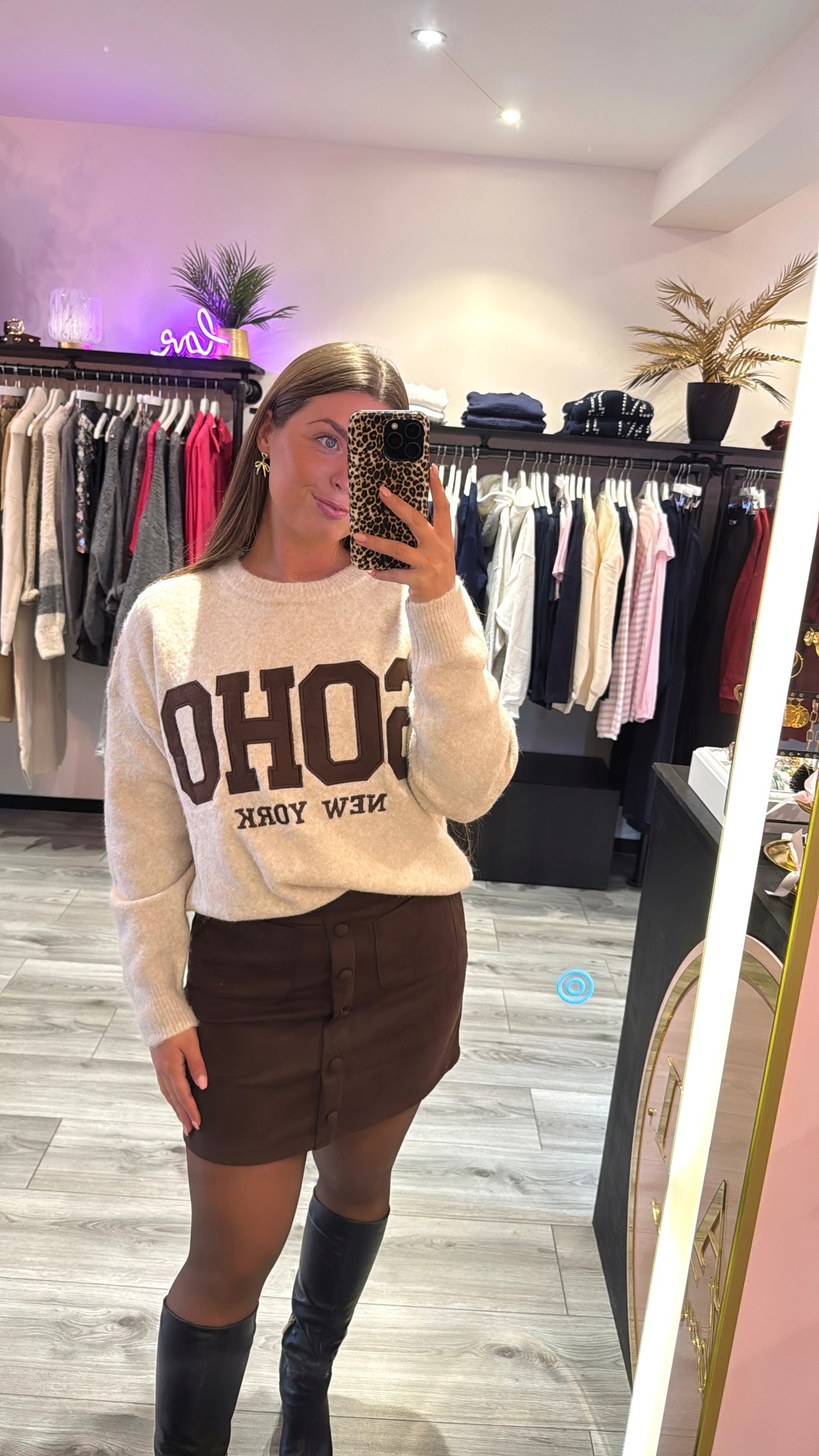 Knitted Soho Trui Beige/Bruin