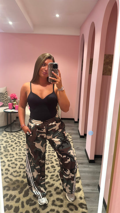 Camouflage Stripe Jogger Pants