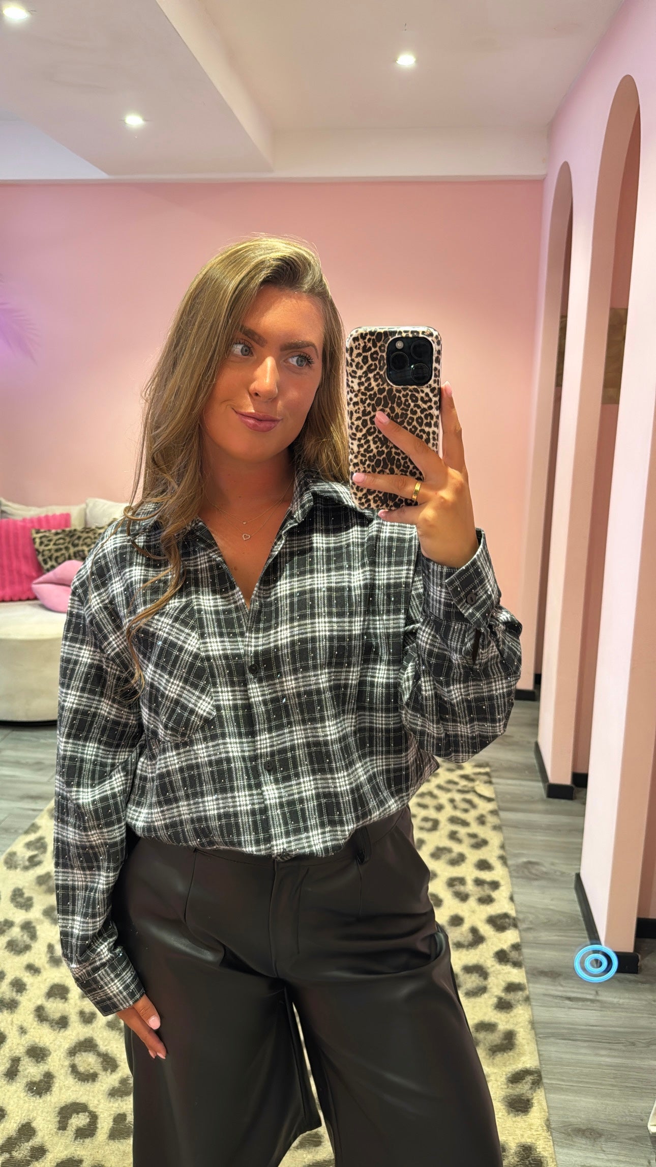 Bobby Flannel Sparkle Blouse Zwart