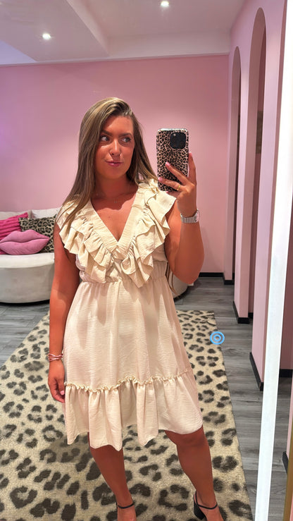 Ruffle Romance Jurkje Beige