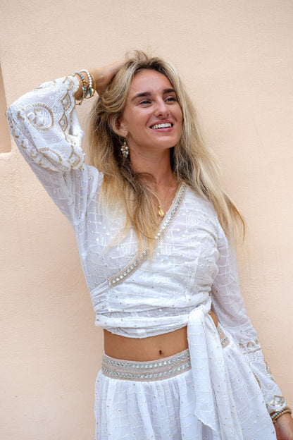 Wrap Top Darcia Lunara White Ibzmode