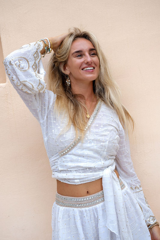 Wrap Top Darcia Lunara White Ibzmode