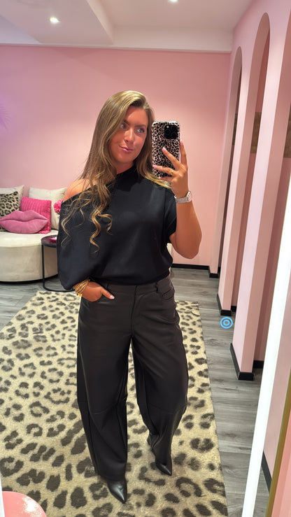 Leather Balloon Broek Zwart