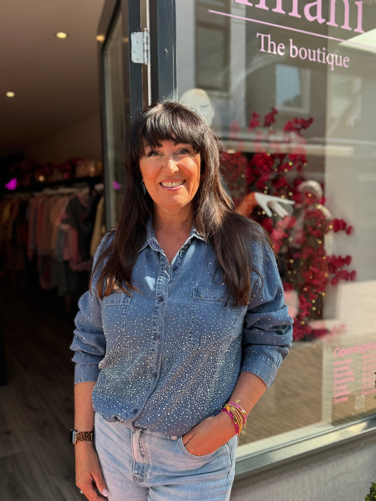 Denim Strass Blouse